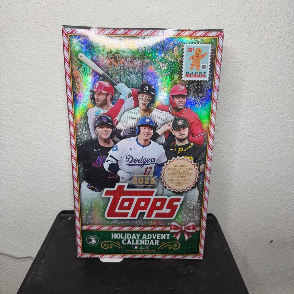 Topps 2025 Holiday Baseball Advent Calendar MLB Trading Cards Box